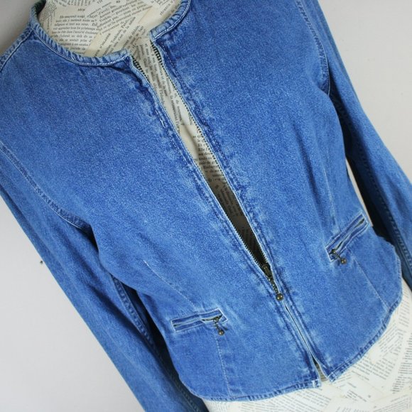Vintage 1990's Lizwear Cropped Denim Jacket - Picture 2 of 6